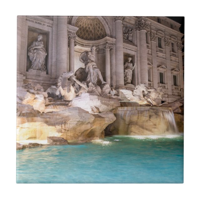 Carreau Fontaine de Trevi la nuit - Rome, Italie (Devant)