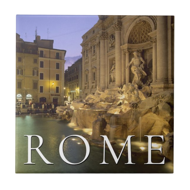 Carreau Fontaine de Trevi la nuit | Rome, Latium, Italie (Devant)