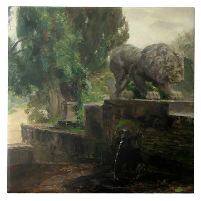 Carreau Fontaine du Lion à Rome (par H.A. Brendekilde) (Devant)