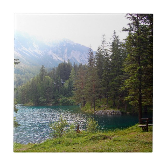 Carreau Forêt alpine pittoresque et lac (Devant)