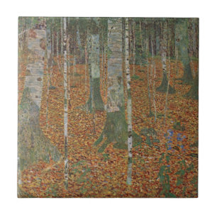 Carreau Forêt de bouleau par Gustav Klimt, Art Nouveau Vin