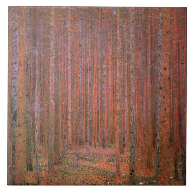 Carreau Forêt de sapins (par Gustav Klimt) (Devant)