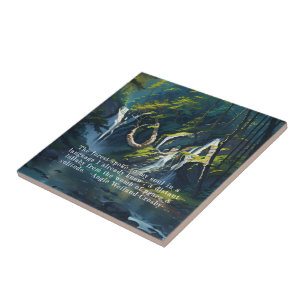 Carreau Forêt naturelle YOGA Texte caché Reiki Citations p