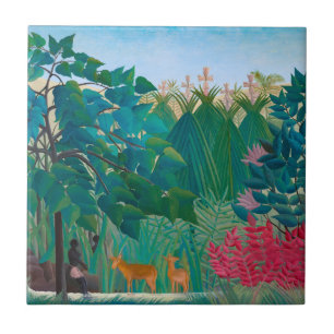Carreau Forêt tropicale de la jungle exotique avec cascade