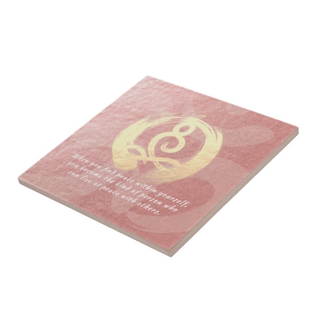 Carreau Formation de Yoga Rose méditation d'or Citations P (Côté)