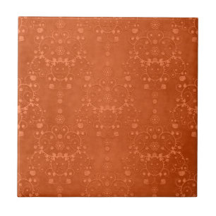 Carreau Forme de Damas Fancy Orange Brûlé Profond