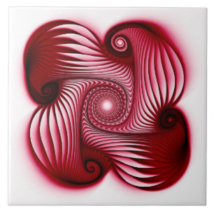 Carreau Forme de spirales rouges