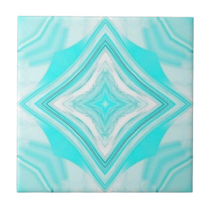 Carreau Forme géométrique en diamant blanc Aquamarine