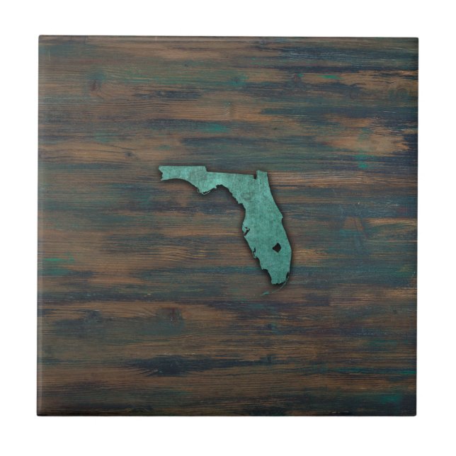 Carreau Forme Turquoise rustique de Floride (Devant)