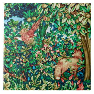 Carreau Fox de William Morris et copie de tapisserie de
