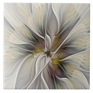 Carreau Fractal floral, fleur de fantaisie aux couleurs de