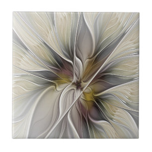 Carreau Fractal floral, fleur de fantaisie aux couleurs de
