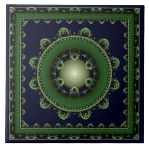Carreau Fractal motif céramique orientale