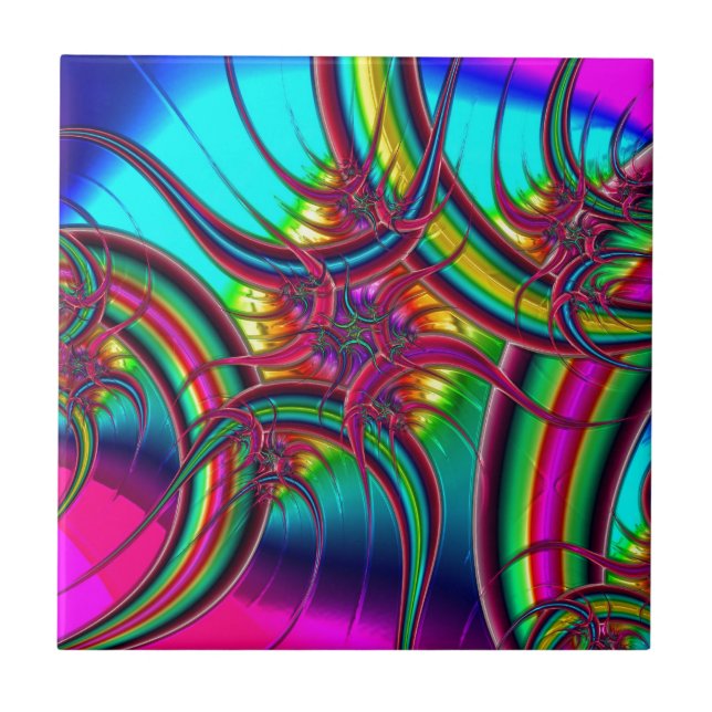 Carreau Fractale au néon (Devant)