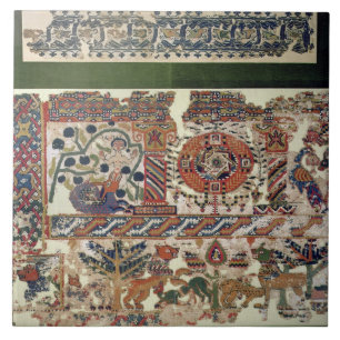 Carreau Fragment de textile dépeignant Jonas et la baleine