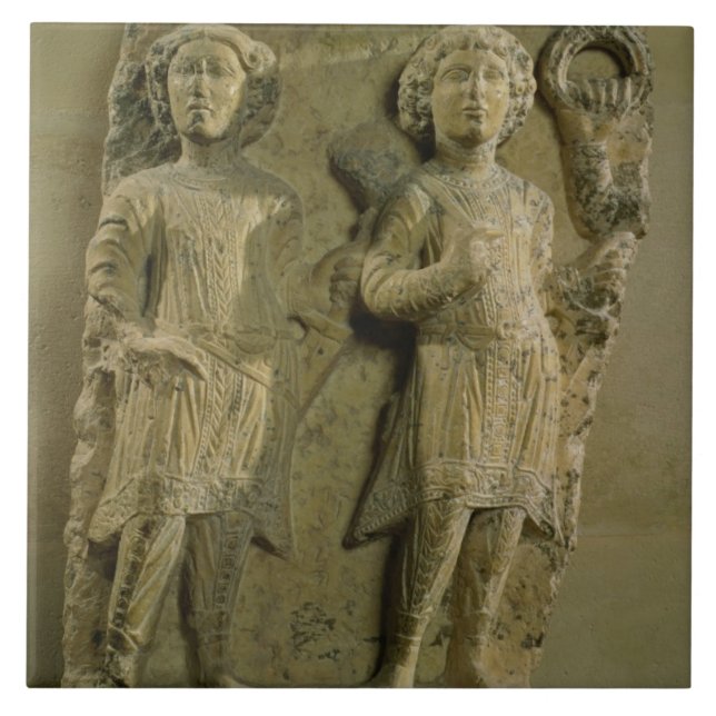 Carreau Fragment d'une plaque de bas-soulagement (Devant)