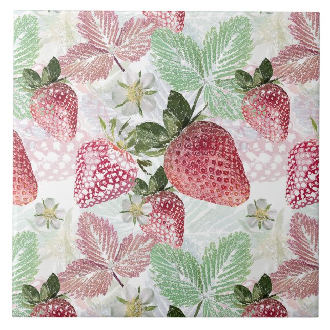 Carreau fraises, baies, rouge, frais, mûr, sucré, nourritu (Devant)