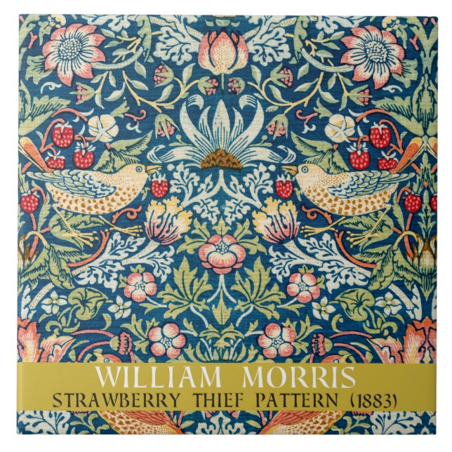 Carreau Frameur de fraises - Conception de William Morris (Devant)