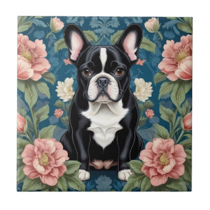 Carreau Français Bulldog William Morris Inspiré Floral
