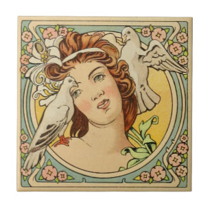 Carreau Française Vintage Art Nouveau
