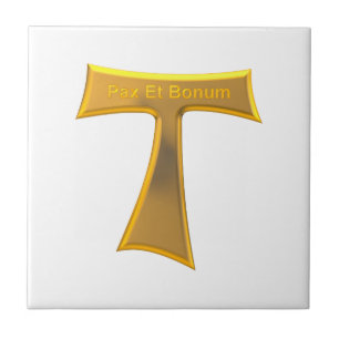 Carreau Franciscain Tau Cross Pax Et Bonum Gold Metallic