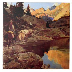 Carreau Frank Tenney Johnson Art "Mountain Lake"