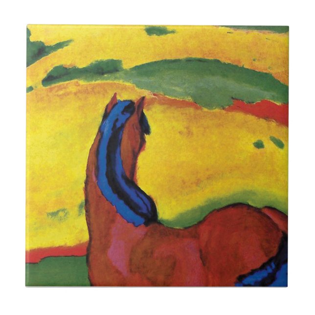 Carreau Franz Marc - Cheval Dans Une Peinture Paysagère (Devant)