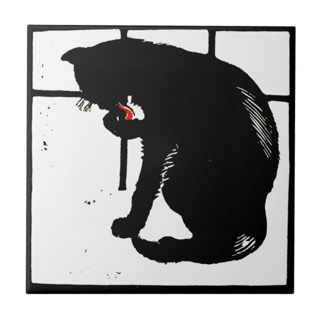 Carreau Frapper les chats de Dessous de verre animal de la (Devant)