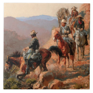 Carreau Frederick Remington "Avec la 10e cavalerie"