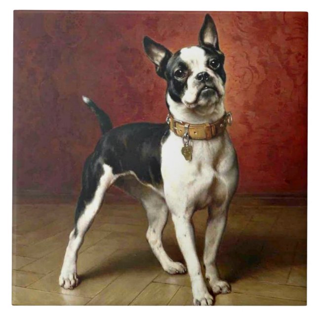 Carreau French Bulldog, célèbre peinture de Carl Reichert (Devant)