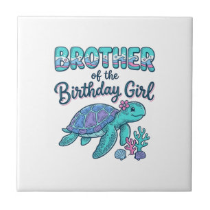 Carreau Frère de la chemise de tortue de mer de la fille d