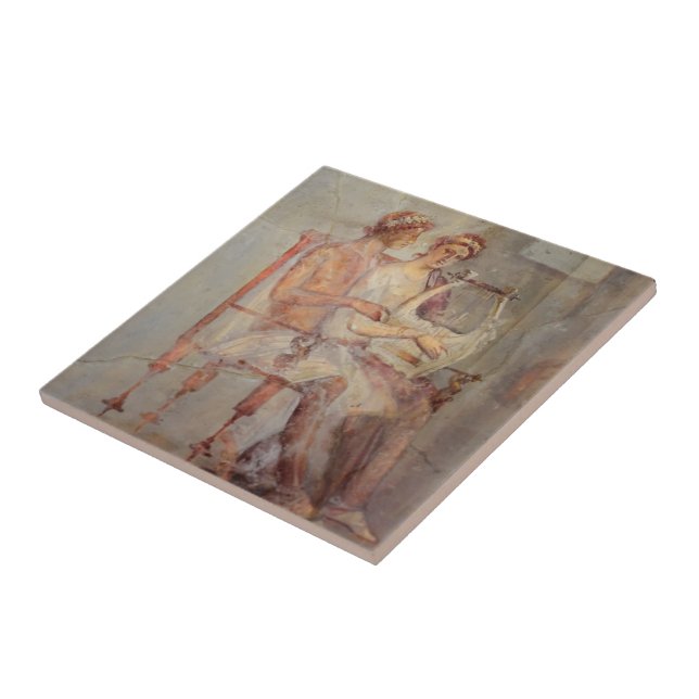 Carreau Fresque d'une leçon de musique, Pompéi (Côté)