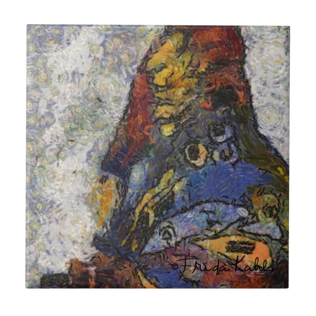 Carreau Frida Kahlo Butterfly Monet Inspiré (Devant)