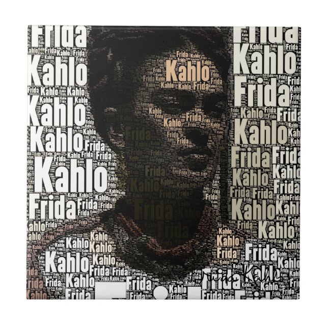Carreau Frida Kahlo Lettering Portrait (Devant)