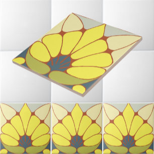 Carreau Frise de motif floral Art Nouveau