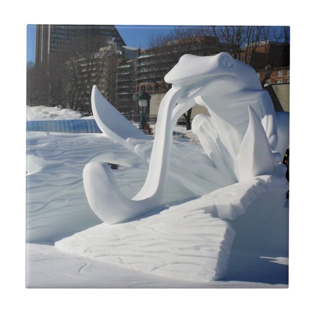 Carreau Frog Snow Sculpture, Québec, Canada (Devant)
