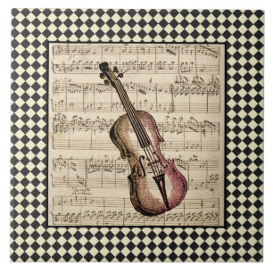 Carreau Frontière vintage de Violon Arlequin