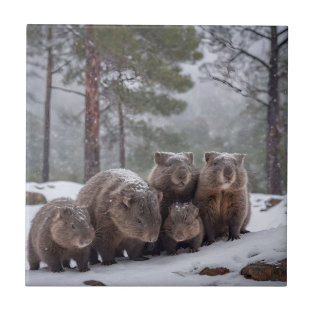 Carreau Frozen Burrow : famille australienne Wombat (Devant)