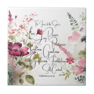 Carreau Fruit de l'Esprit rose floral