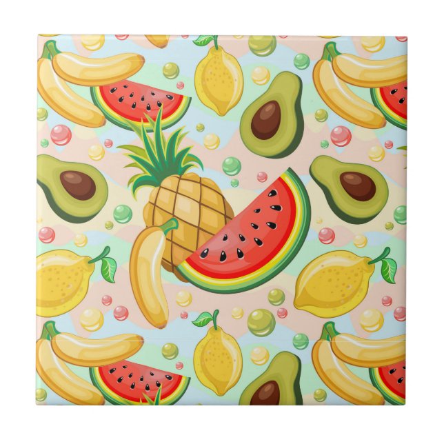 Carreau Fruits d'été frais Motif (Devant)