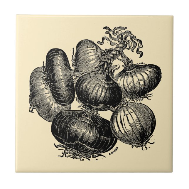 Carreau Fruits et oignons végétaux de l'époque victorienne (Devant)