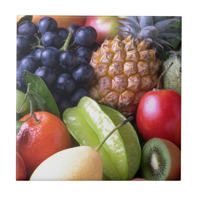 Carreau Fruits tropicaux colorés (Devant)