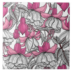 Carreau Fuchsia en blanc et rose