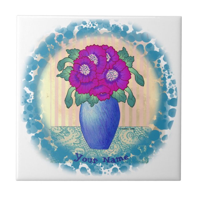 Carreau Fuchsia Poppy tile (Devant)