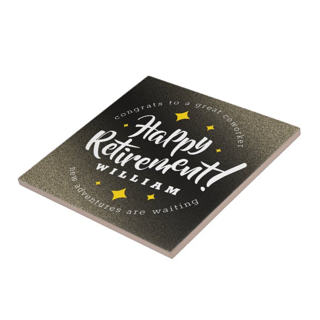 Carreau Fun Gold Glitter Stars Retirement New Adventures (Côté)
