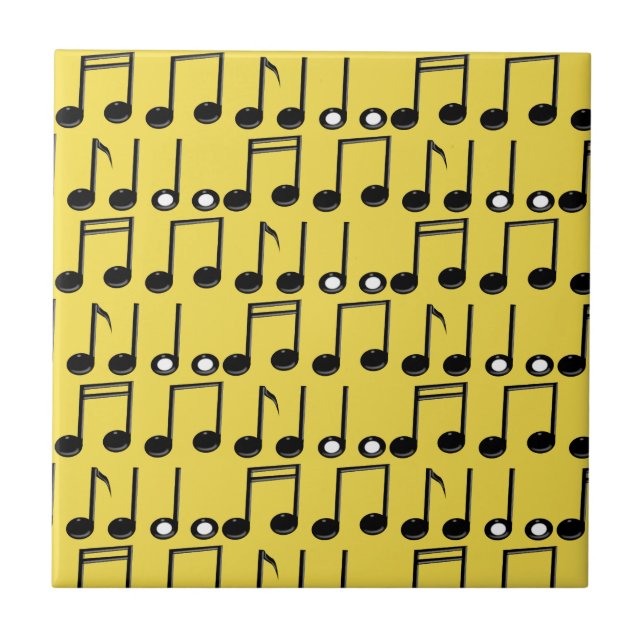 Carreau Funky Bright Musical Notes Motif (Devant)