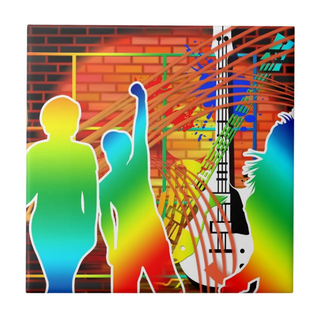Carreau Funky Cool Music Dance Pop Art Design (Devant)