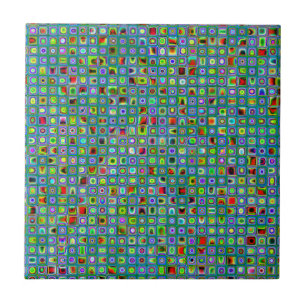 Carreau Funky Turquoise texturé mosaïque Motif