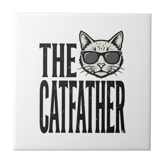 Carreau Funny Catfather Vintage Cat Quote Graphic Shirt_1 (Devant)