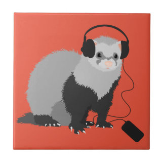 Carreau Funny Ferret Music Lover